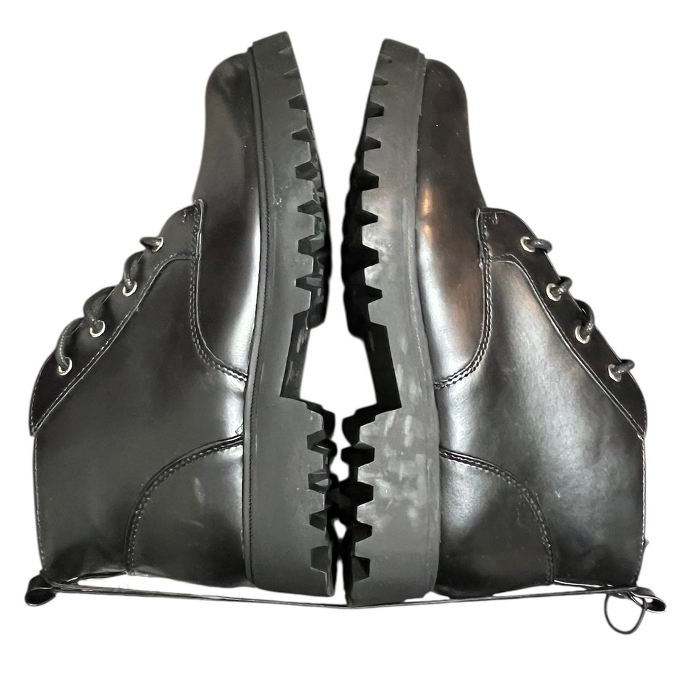 Black Combat Lug Sole Boots Size 8.5 Medium Arizona Jean Co 90's Goth  Edgy - Picture 5 of 8